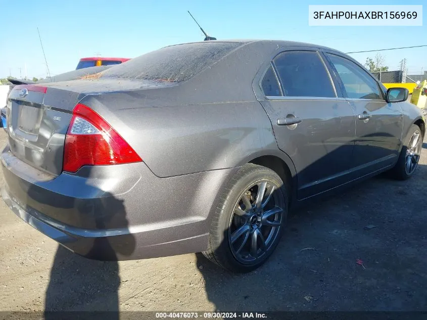 2011 Ford Fusion Se VIN: 3FAHP0HAXBR156969 Lot: 40476073