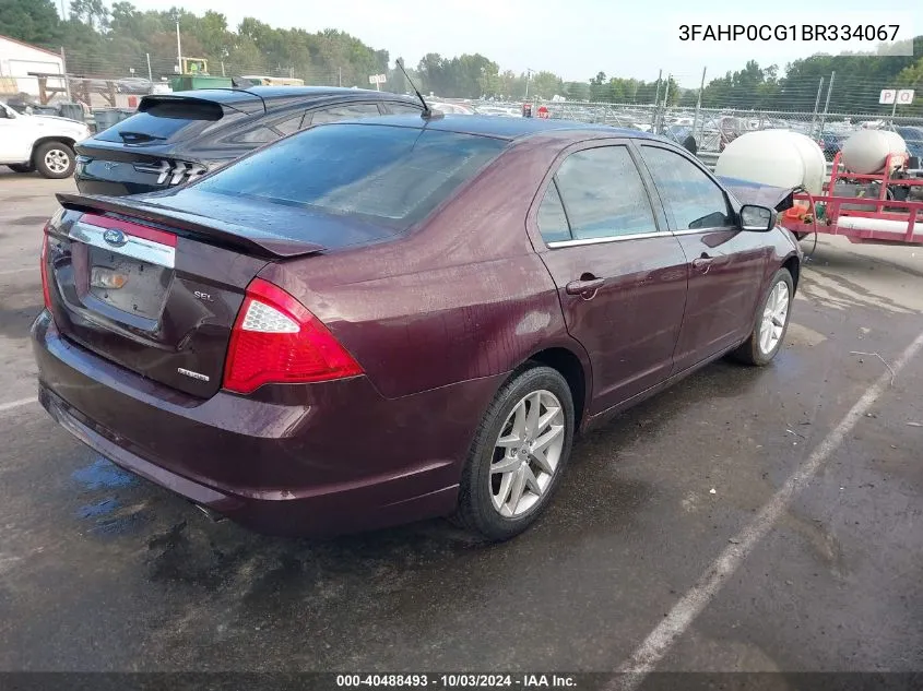 2011 Ford Fusion Sel VIN: 3FAHP0CG1BR334067 Lot: 40488493