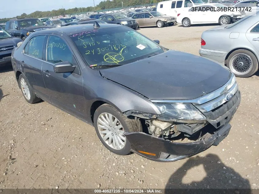 2011 Ford Fusion Hybrid VIN: 3FADP0L36BR213742 Lot: 40527235