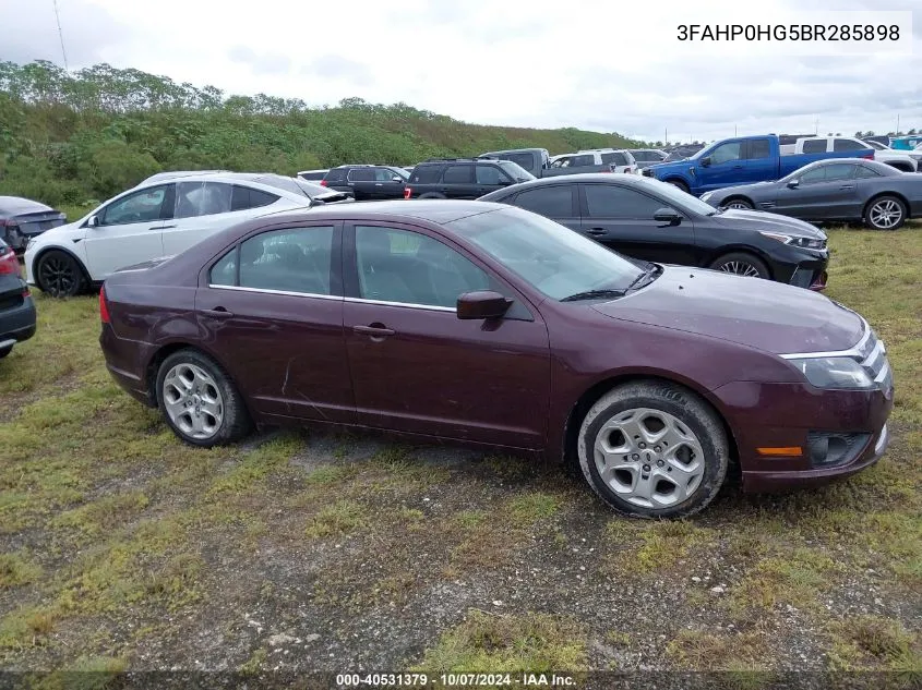 2011 Ford Fusion Se VIN: 3FAHP0HG5BR285898 Lot: 40531379