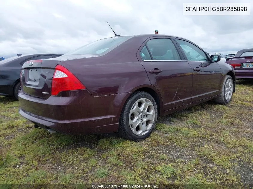 2011 Ford Fusion Se VIN: 3FAHP0HG5BR285898 Lot: 40531379