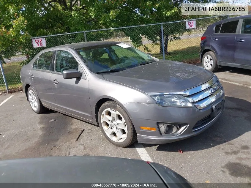 2011 Ford Fusion Se VIN: 3FAHP0HA6BR236785 Lot: 40557770