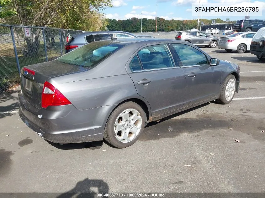 2011 Ford Fusion Se VIN: 3FAHP0HA6BR236785 Lot: 40557770