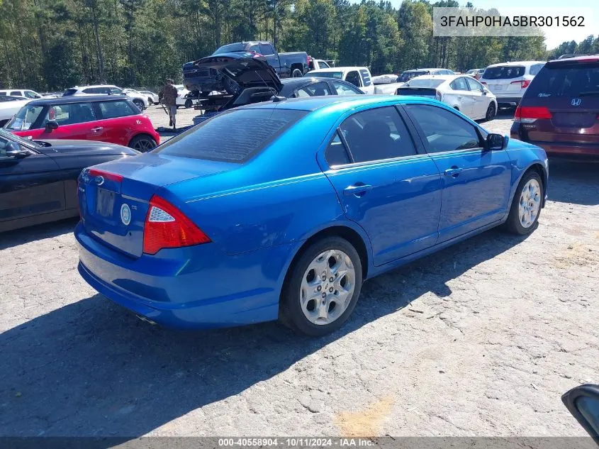 2011 Ford Fusion Se VIN: 3FAHP0HA5BR301562 Lot: 40558904