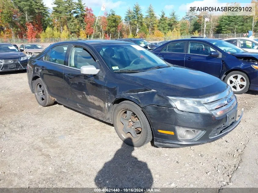 2011 Ford Fusion Se VIN: 3FAHP0HA5BR229102 Lot: 40621440