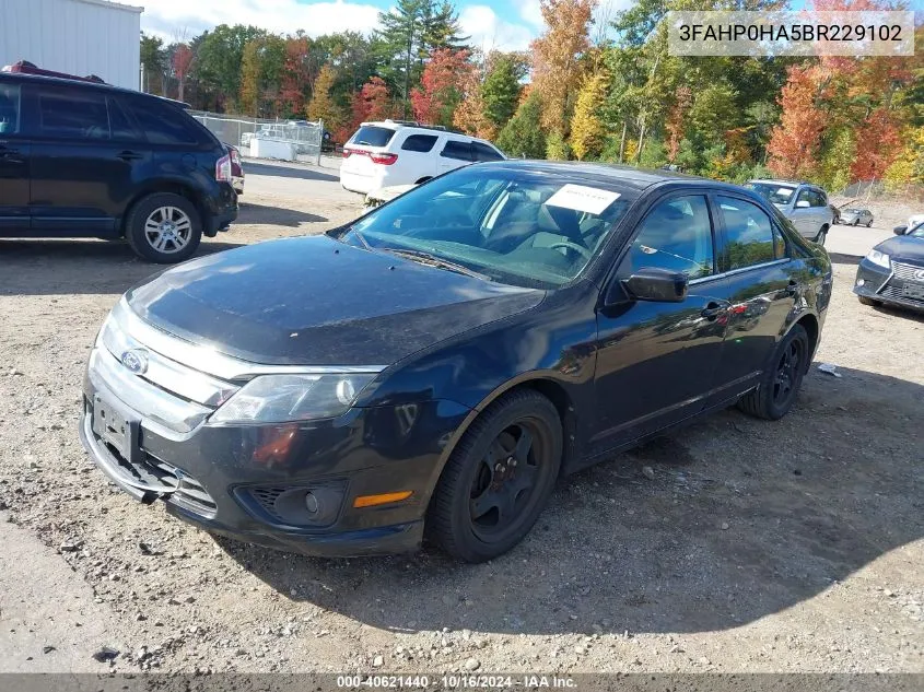 2011 Ford Fusion Se VIN: 3FAHP0HA5BR229102 Lot: 40621440