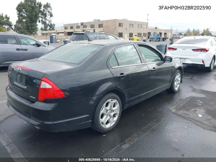 2011 Ford Fusion Se VIN: 3FAHP0HG2BR202590 Lot: 40628895