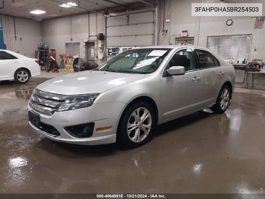 2011 Ford Fusion Se VIN: 3FAHP0HA5BR254503 Lot: 40649916