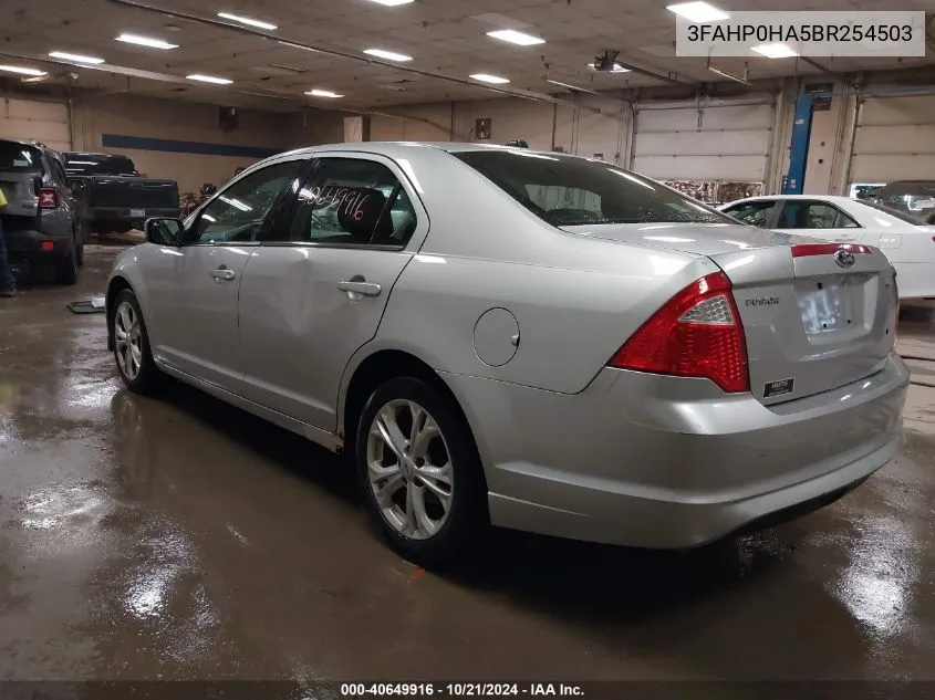 2011 Ford Fusion Se VIN: 3FAHP0HA5BR254503 Lot: 40649916