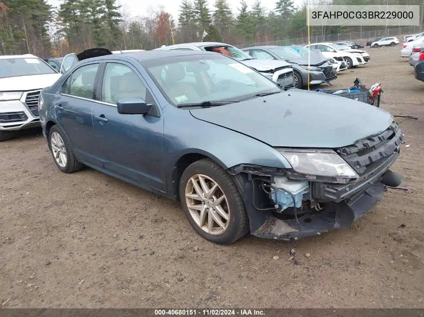 2011 Ford Fusion Sel VIN: 3FAHP0CG3BR229000 Lot: 40680151