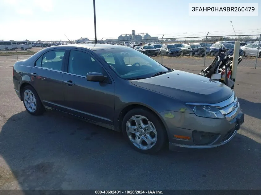 2011 Ford Fusion Se VIN: 3FAHP0HA9BR260479 Lot: 40692401