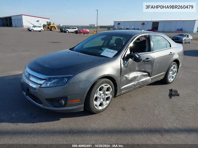 2011 Ford Fusion Se VIN: 3FAHP0HA9BR260479 Lot: 40692401