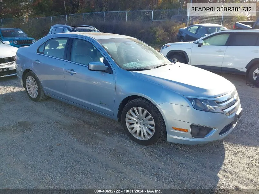 2011 Ford Fusion Hybrid VIN: 3FADP0L35BR301732 Lot: 40692722