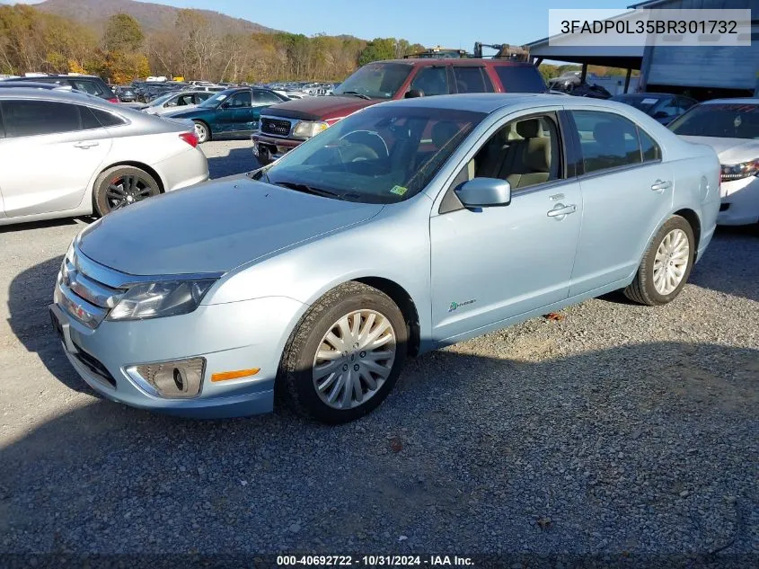 2011 Ford Fusion Hybrid VIN: 3FADP0L35BR301732 Lot: 40692722