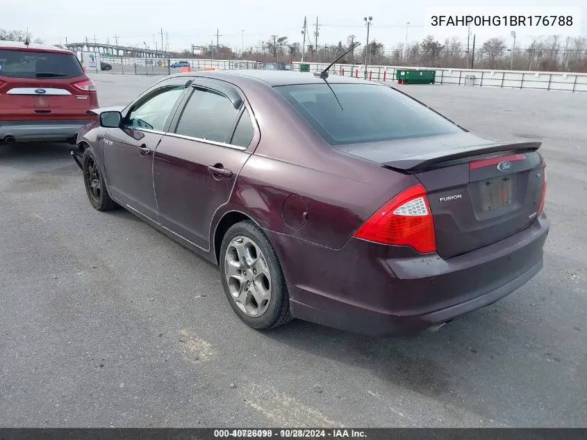 2011 Ford Fusion Se VIN: 3FAHP0HG1BR176788 Lot: 40726098