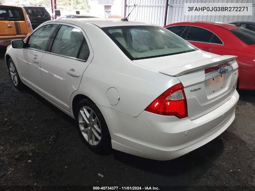 2011 Ford Fusion Sel VIN: 3FAHP0JG3BR272271 Lot: 40734377