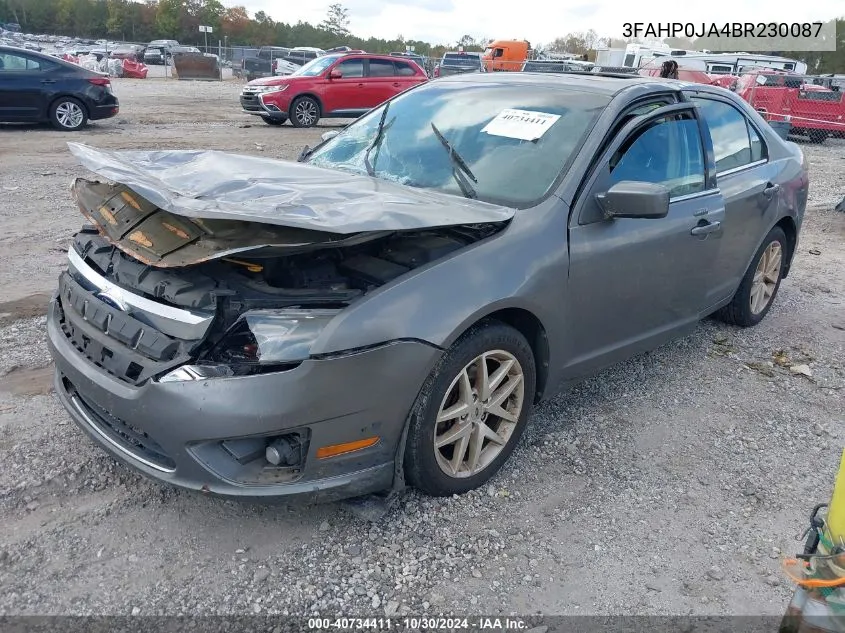 2011 Ford Fusion Sel VIN: 3FAHP0JA4BR230087 Lot: 40734411