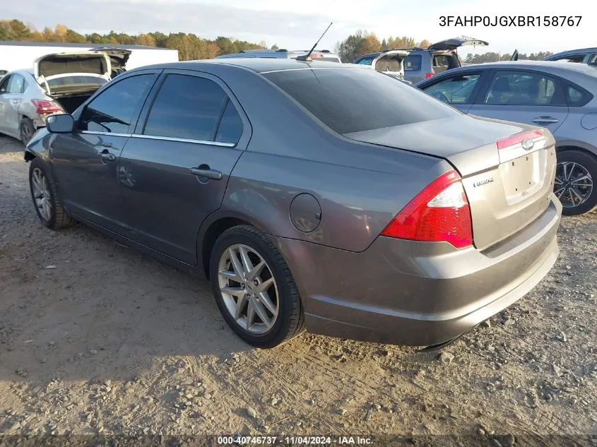 2011 Ford Fusion Sel VIN: 3FAHP0JGXBR158767 Lot: 40746737