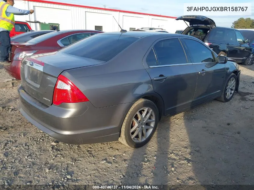 2011 Ford Fusion Sel VIN: 3FAHP0JGXBR158767 Lot: 40746737