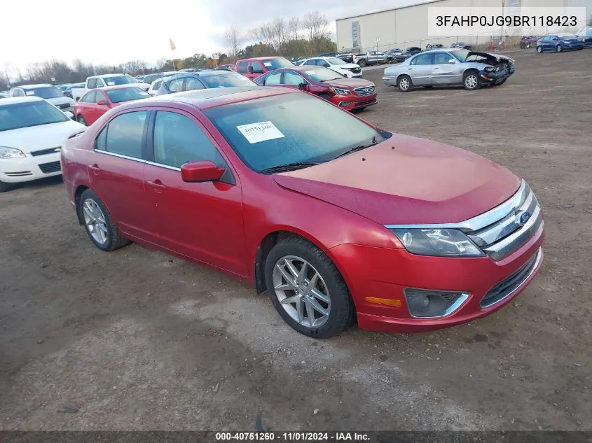 2011 Ford Fusion Sel VIN: 3FAHP0JG9BR118423 Lot: 40751260