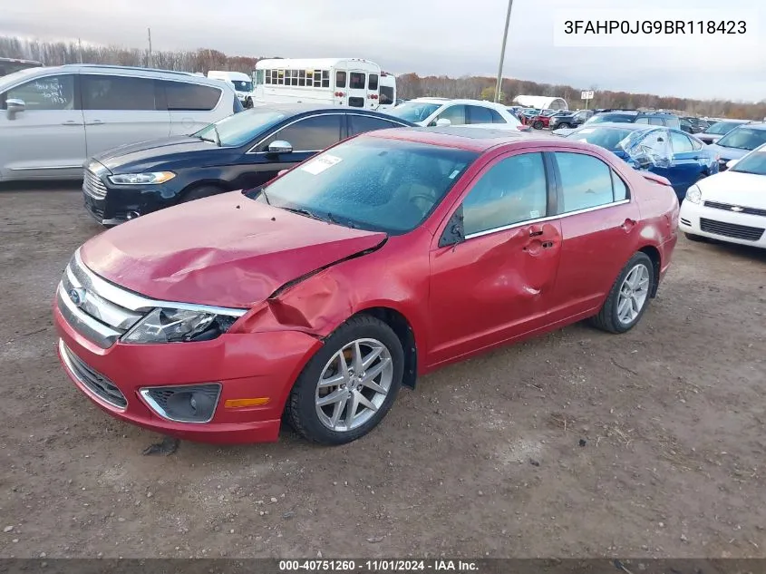 2011 Ford Fusion Sel VIN: 3FAHP0JG9BR118423 Lot: 40751260