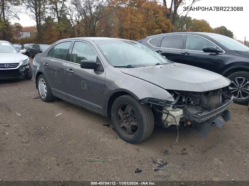 2011 Ford Fusion Se VIN: 3FAHP0HA7BR223088 Lot: 40754112