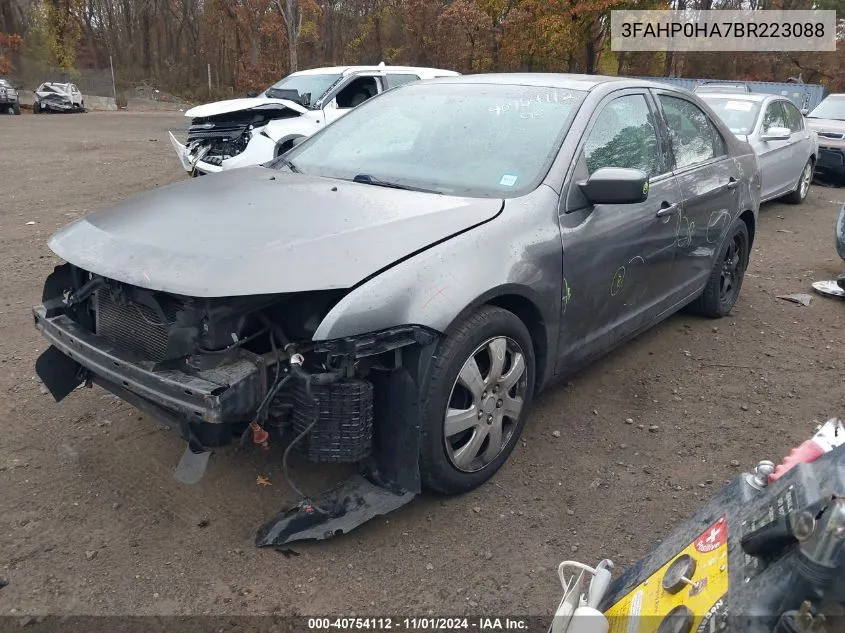 2011 Ford Fusion Se VIN: 3FAHP0HA7BR223088 Lot: 40754112