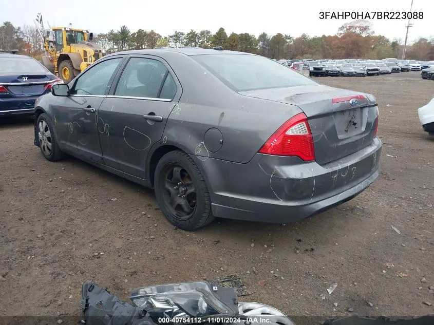 2011 Ford Fusion Se VIN: 3FAHP0HA7BR223088 Lot: 40754112