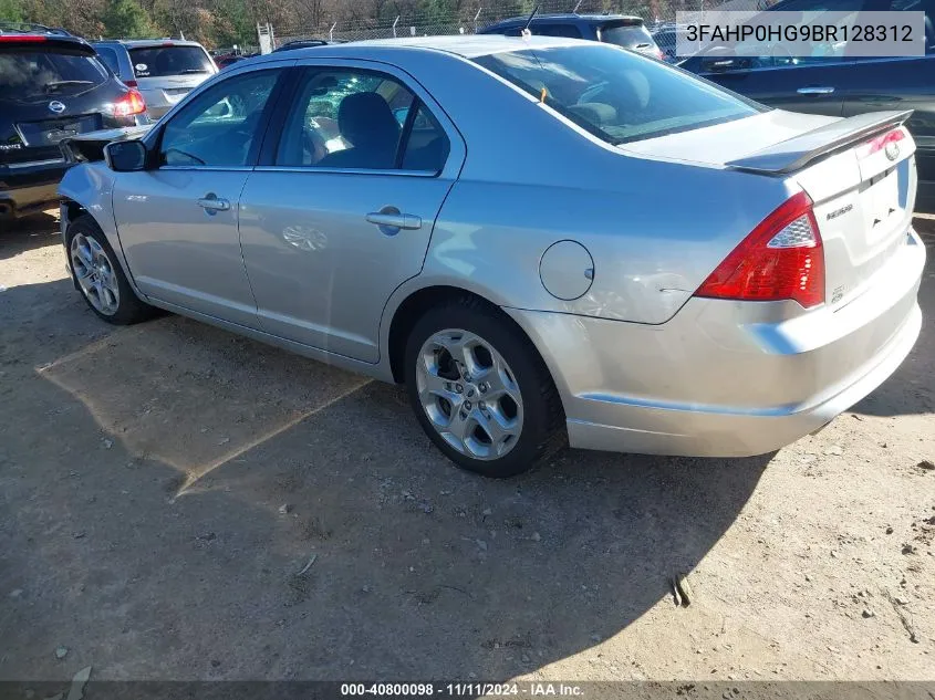 2011 Ford Fusion Se VIN: 3FAHP0HG9BR128312 Lot: 40800098