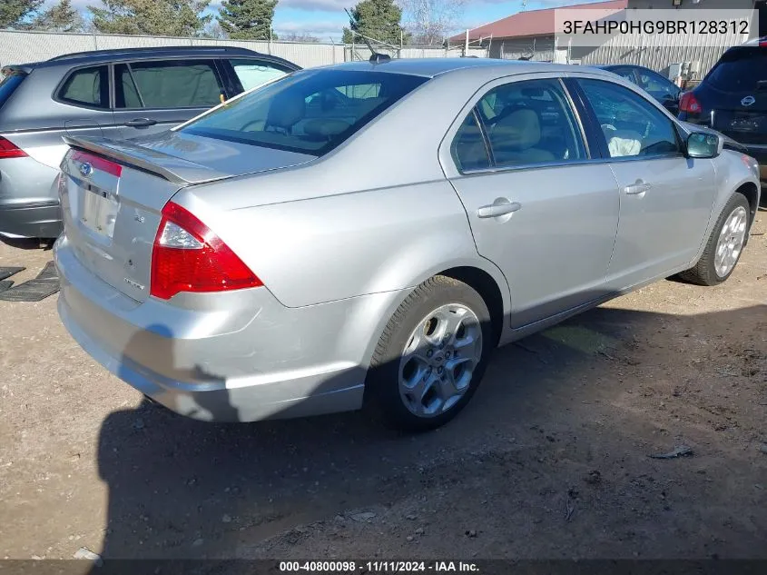 2011 Ford Fusion Se VIN: 3FAHP0HG9BR128312 Lot: 40800098