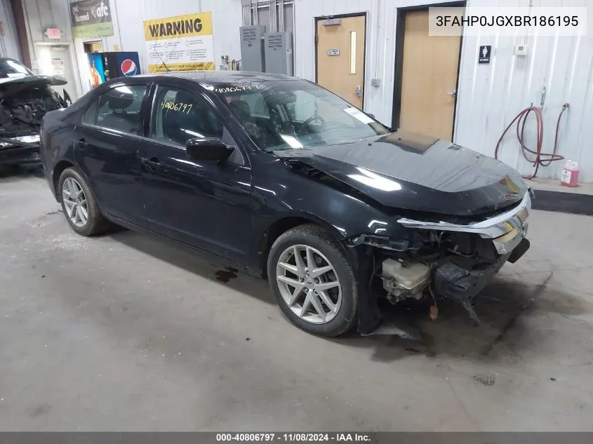 2011 Ford Fusion Sel VIN: 3FAHP0JGXBR186195 Lot: 40806797