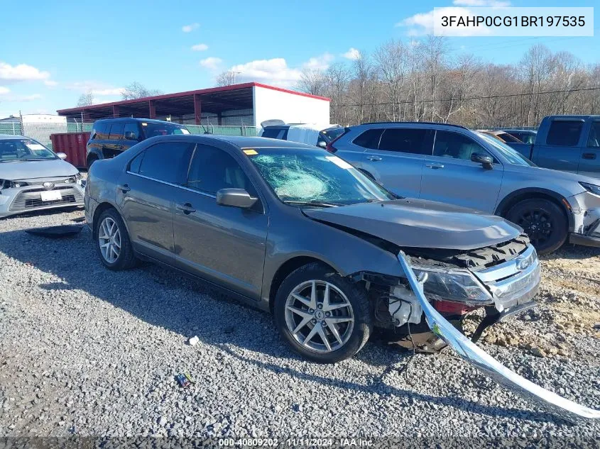 2011 Ford Fusion Sel VIN: 3FAHP0CG1BR197535 Lot: 40809202