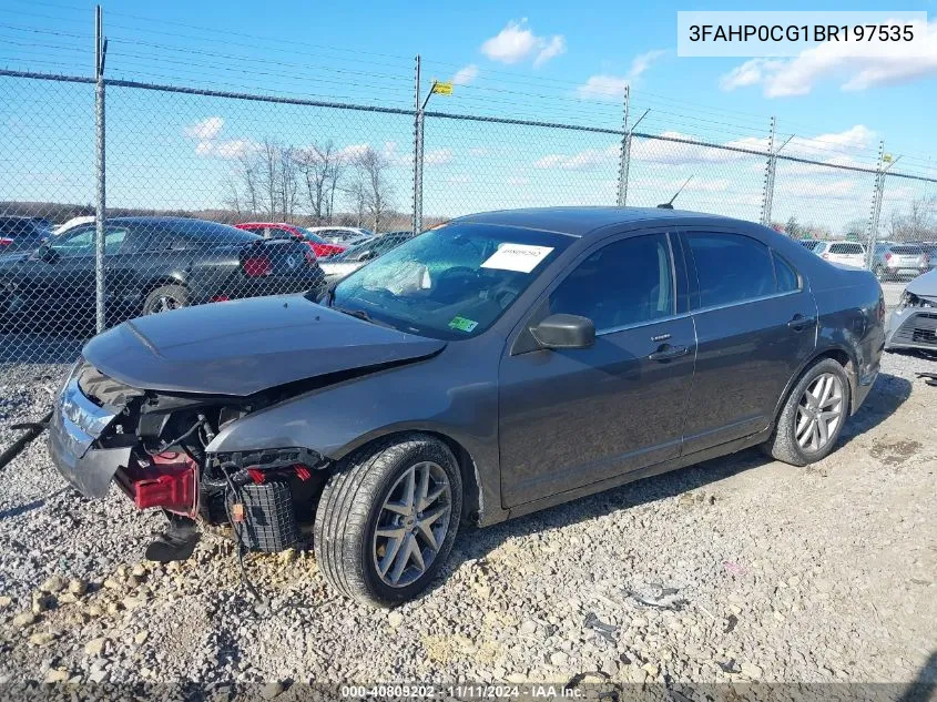 2011 Ford Fusion Sel VIN: 3FAHP0CG1BR197535 Lot: 40809202