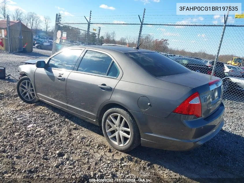 2011 Ford Fusion Sel VIN: 3FAHP0CG1BR197535 Lot: 40809202