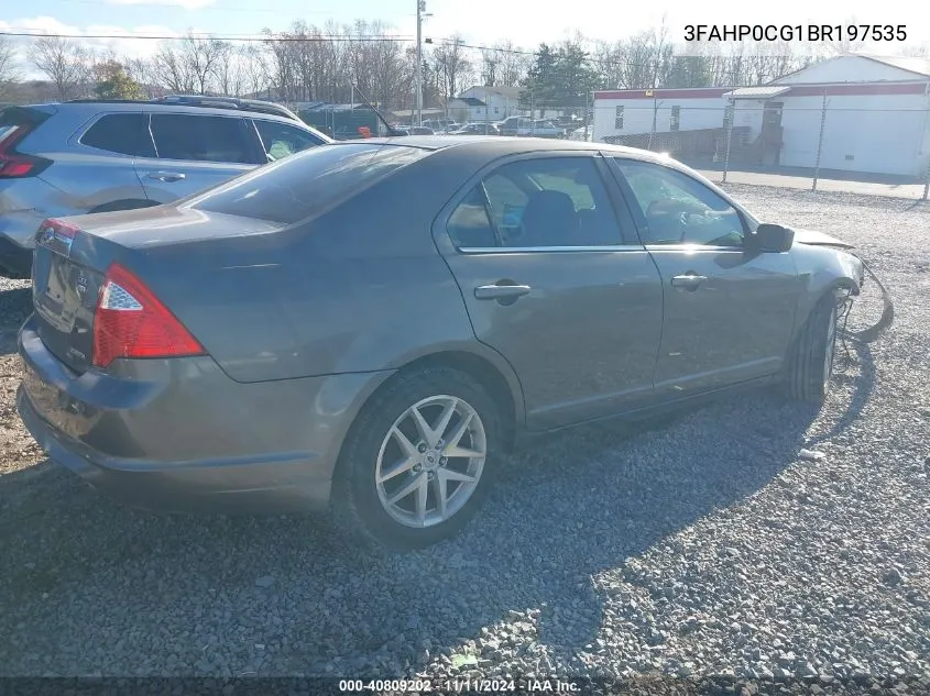 2011 Ford Fusion Sel VIN: 3FAHP0CG1BR197535 Lot: 40809202