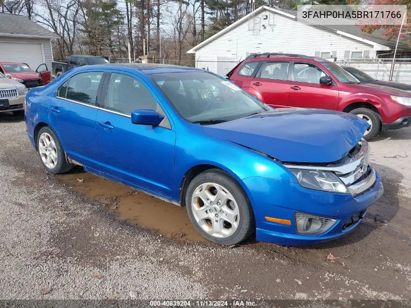 2011 Ford Fusion Se VIN: 3FAHP0HA5BR171766 Lot: 40839204