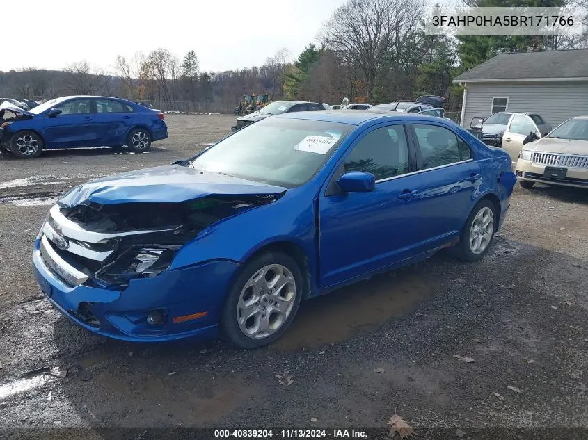 2011 Ford Fusion Se VIN: 3FAHP0HA5BR171766 Lot: 40839204