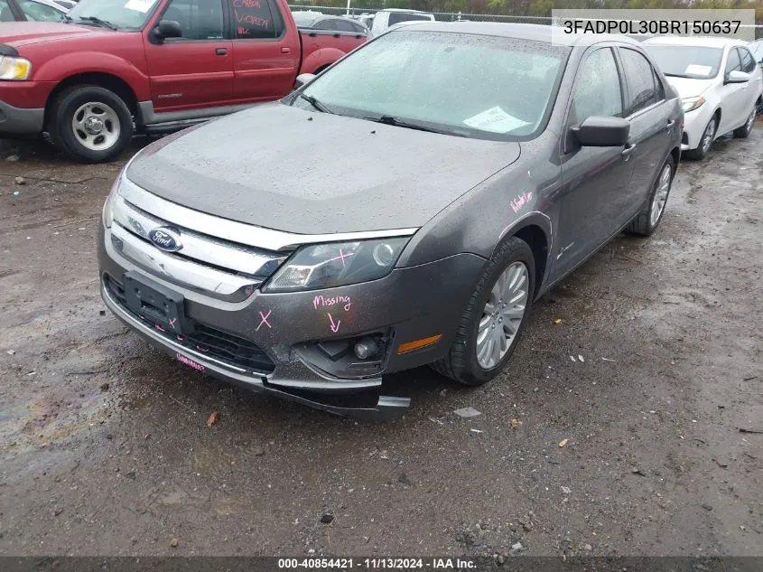 2011 Ford Fusion Hybrid VIN: 3FADP0L30BR150637 Lot: 40854421