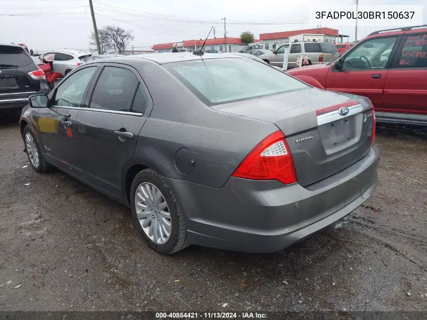 2011 Ford Fusion Hybrid VIN: 3FADP0L30BR150637 Lot: 40854421