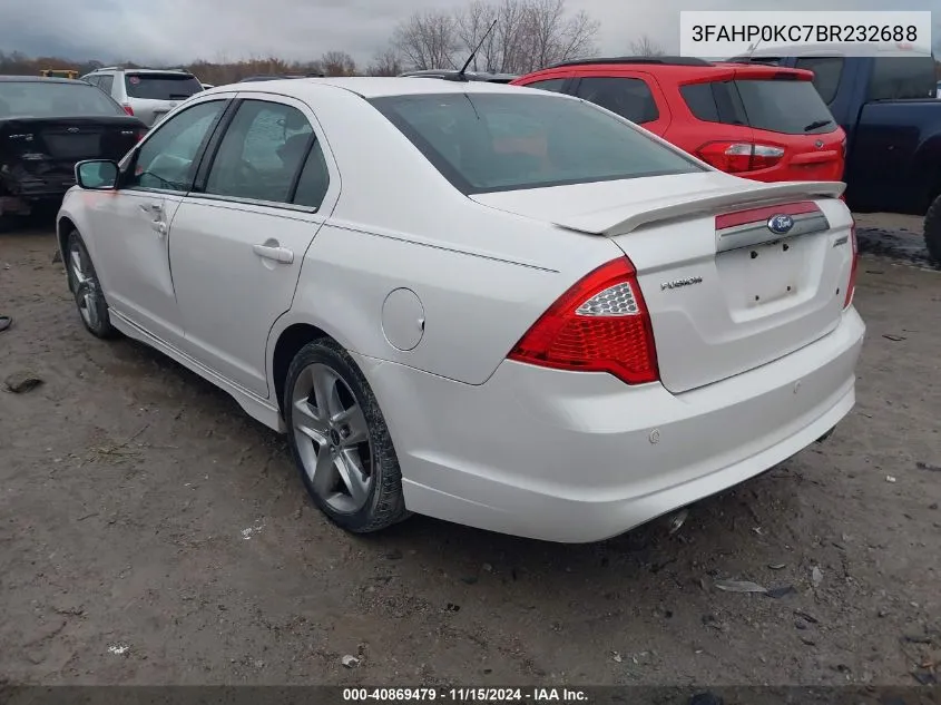 2011 Ford Fusion Sport VIN: 3FAHP0KC7BR232688 Lot: 40869479