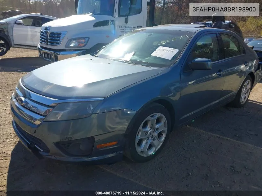 2011 Ford Fusion Se VIN: 3FAHP0HA8BR198900 Lot: 40875719