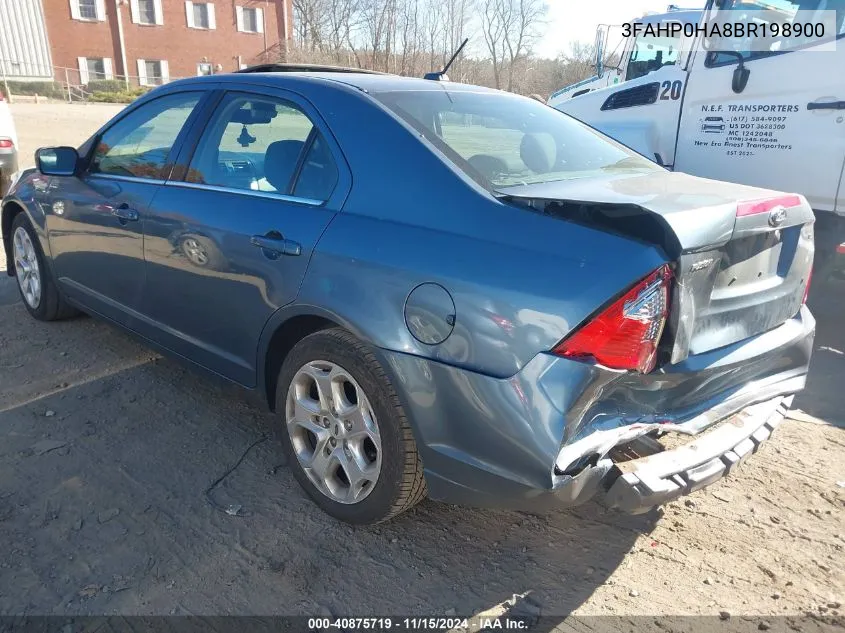 2011 Ford Fusion Se VIN: 3FAHP0HA8BR198900 Lot: 40875719