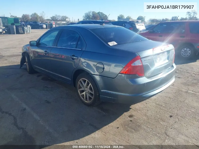 2011 Ford Fusion Sel VIN: 3FAHP0JA1BR179907 Lot: 40885192