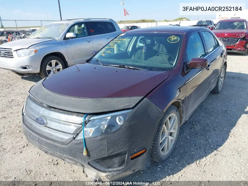 2012 Ford Fusion Sel VIN: 3FAHP0JA0CR252184 Lot: 12063046