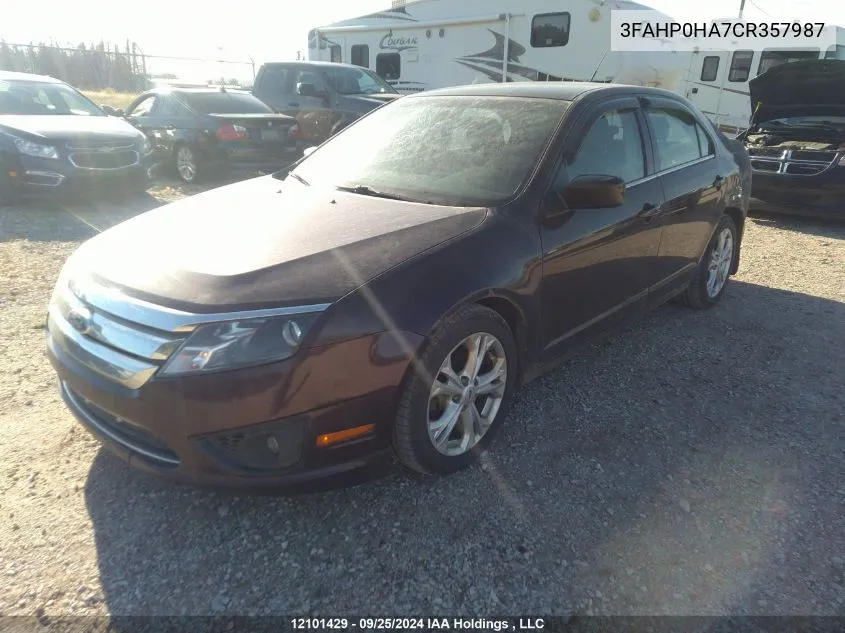 2012 Ford Fusion Se VIN: 3FAHP0HA7CR357987 Lot: 12101429