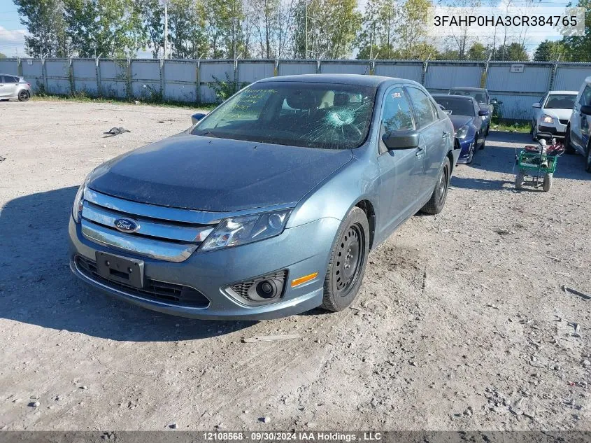 2012 Ford Fusion Se VIN: 3FAHP0HA3CR384765 Lot: 12108568