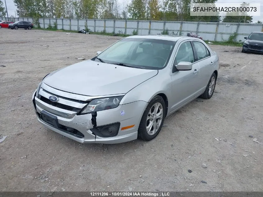 3FAHP0HA2CR100073 2012 Ford Fusion Se