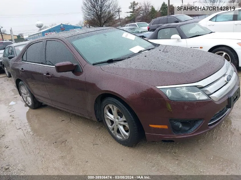 2012 Ford Fusion Se VIN: 3FAHP0HA7CR142819 Lot: 38936474