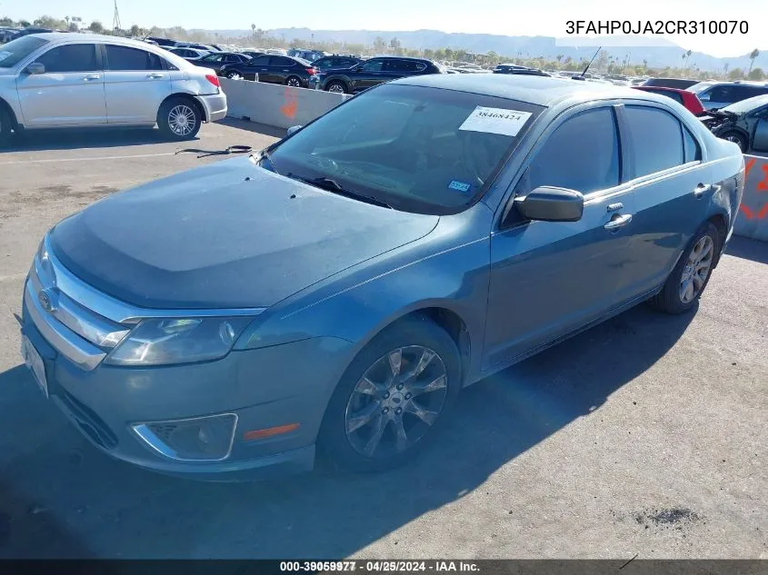 3FAHP0JA2CR310070 2012 Ford Fusion Sel