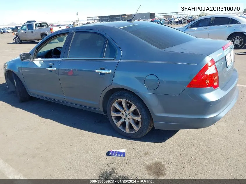 3FAHP0JA2CR310070 2012 Ford Fusion Sel